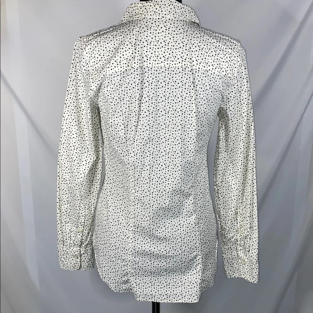 J. Crew Celestial Black White Micro Star Constellation Button Down Shirt XS